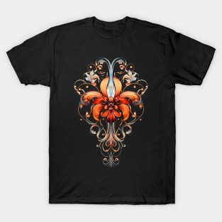 Ornamental Lily Design T-Shirt